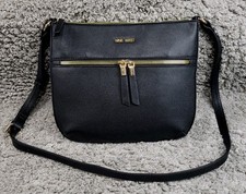 NINE WEST Cheska Women's Crossbody Bag Double Front Zipper Black