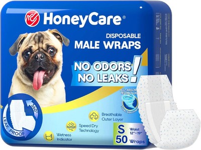 50 Pack Waist Disposable Dog Diapers Male Wraps Belly Bands Pet Soft All Sizes*
