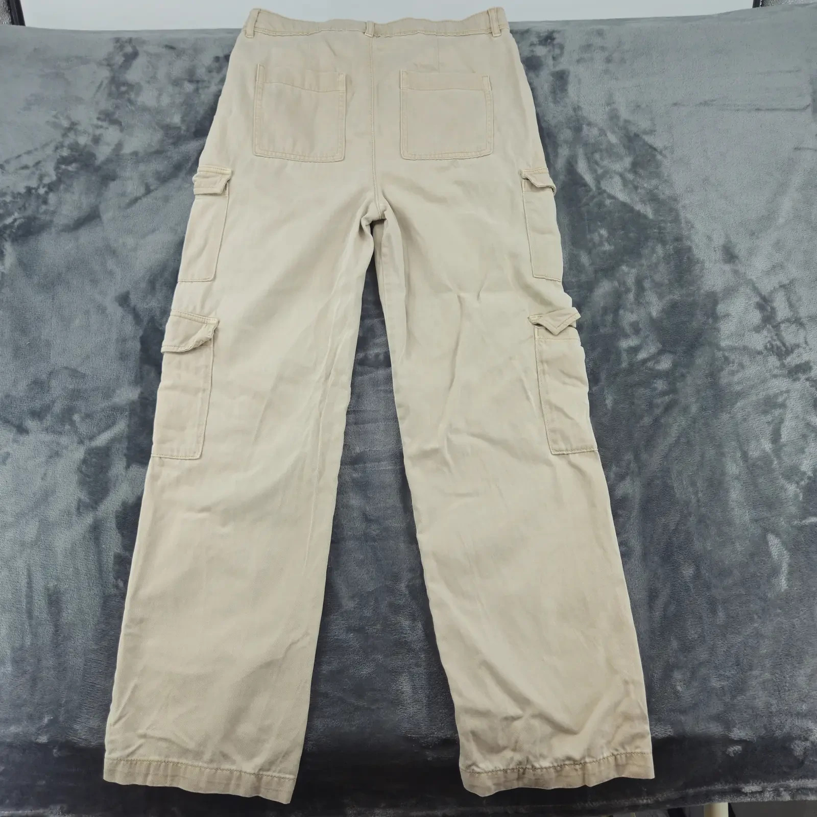 M&S Cargo Trousers Age 13-14 Stone Combat Utility Straight Leg 164cm 26.5W image 3