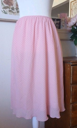 Womens Medium Norton Mcnaughton Pink Knee Length Polka Dot Lined Spring Skirt - Picture 1 of 4