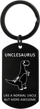 Nzztont Uncle Gifts: Dinosaur Unclesaurus Keychain for from Niece Black