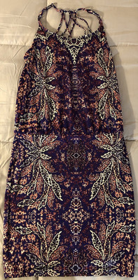 ATHLETA Women's Swim Dress Size XS Adjustable Straps Floral Swimwear Purple