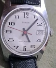 Vintage Timex Watch Women  Silver Tone Date 1977 Manual Wind ( NOT WORKING )
