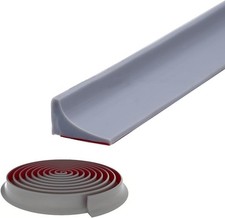 Shower Threshold Water Dam 78-Inch Self-Adhesive Silicone Barrier Gray