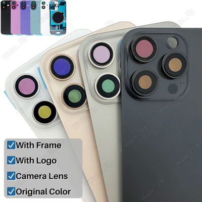For iPhone 17 16 15 14 13 X Back Glass Replacement Big Hole Cover With Frame Lot