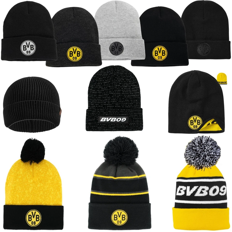 BVB Mütze Borussia Dortmund Beanie Wendemütze Bommelmütze Bommel Stirnband 09 - Bild 3 von 4