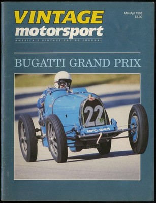 1988 VINTAGE MOTORSPORT MAGAZINE, BUGATTI GRAND PRIX, DONALD HEALEY TRIBUTE