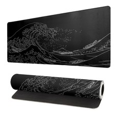 Brecoy Japanese Sea Wave Large Mouse Pad, Anime Black Gaming, Extended Kanaga...