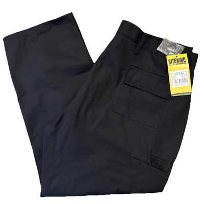 Mens Site King Black Cargo Work Trousers Size 44S New With Tags SKT002