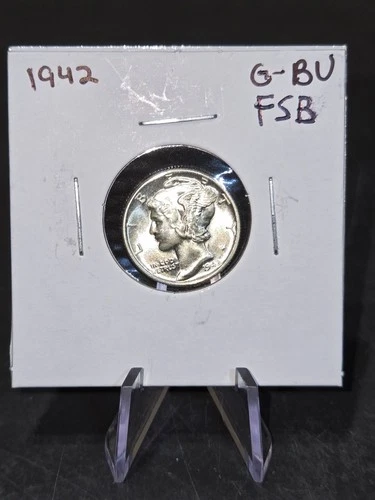 1942 P FSB MERCURY DIME! LUSTROUS GEM BU++FULL SPLIT BANDS!