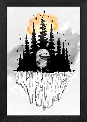 Forest Island Framed Wall Art Poster Canvas Print Picture