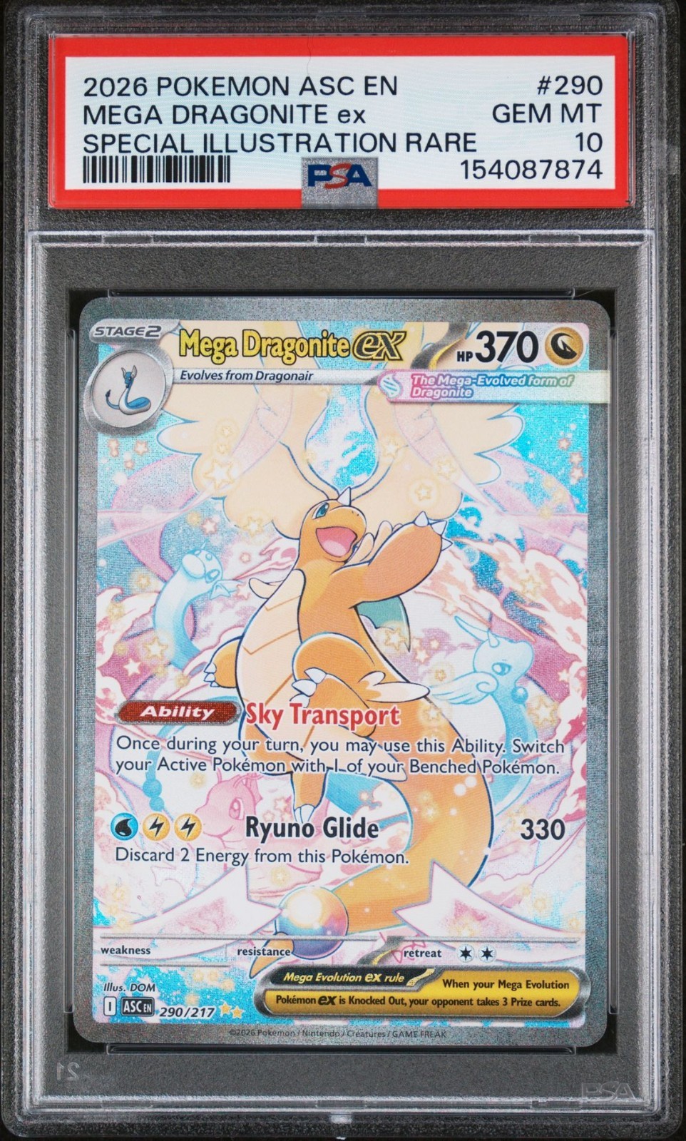2026 Pokemon Ascended Heroes Mega Dragonite ex SIR #290/217 PSA 10 GEM MINT