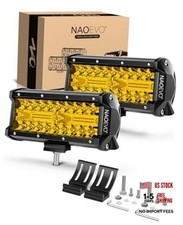7 Inch LED Light Bar, 240W 24,000LM LED Pods/Off Road/Fog/Driving Yellow