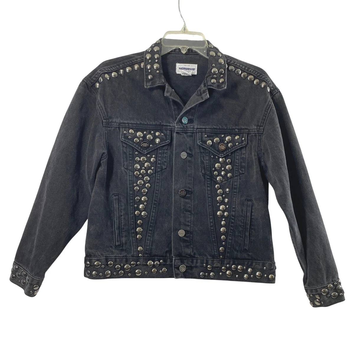 studded denim jacket products for sale | eBay