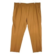 NWT Xersion Men's Pull-on Woven Loose Fit Stretch Brown Pants Big/Tall Size 4XLT