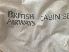 British Airways Vintage Cabin Laundry Bag White Canvas Very Large 34”x26” Logo
