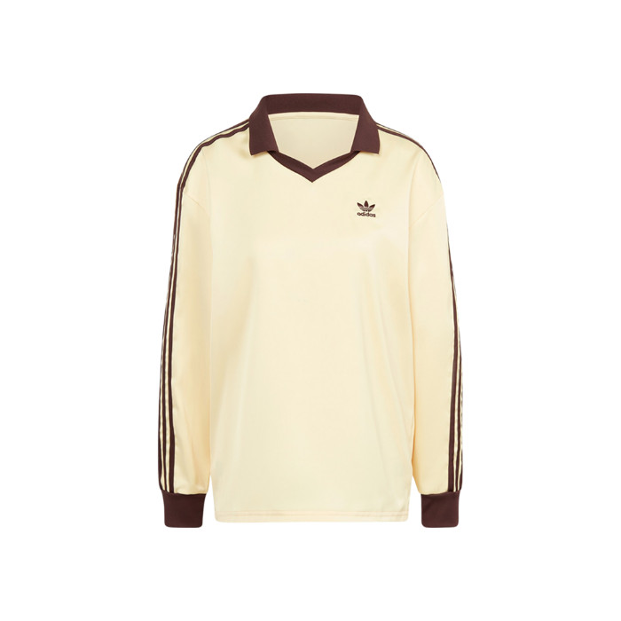Adidas 3-Stripes Satin Long Sleeve T-Shirt Almost Yellow