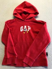 Gap Kids Sweatshirt Youth Size Large Mickey Mouse Disney Red Fleece Hoodie