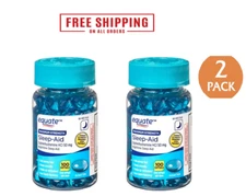 2 PACK Equate Maximum Strength Diphenhydramine Sleep-Aid Softgels 50 mg 200 Ct 