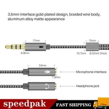 3.5mm Headset Adapter Y-Splitter Jack Cable w/ Separate Audio Headphone Lot B1J7