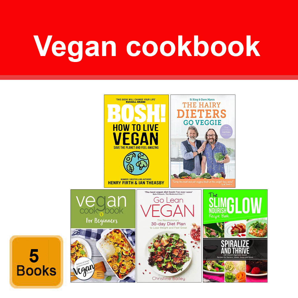 Vegan Recipes 5 Books Set BOSH How to Live Vegan, Hairy Dieters Go Veggie