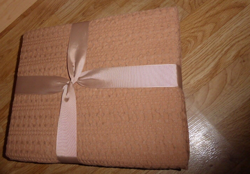 100% cotton HONEYCOMB WAFFLE KING SIZE BLANKET THROW BED SOFA CARAMEL 220x200 cm - Picture 4 of 6