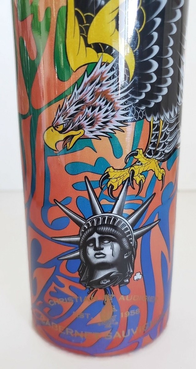 RARE CHRISTIAN AUDIGIER ED HARDY “EMPTY WINE BOTTLE” STATUE OF