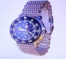 LUMINOX 3100/3101 Watch Navy Seal Black Dial S/S Shark Band new battery / oring