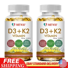 2 Pack Vitamin K2 (MK7) with D3 10000 IU Supplement, BioPerine Capsules, Immune