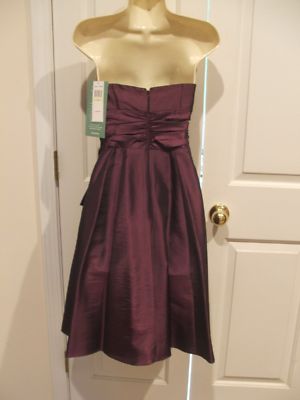 eggplant formal dress Long Ball Gown with Statement Bow UK14 / Purple This fantastic gown is crafted from satin and it is gathered on the waist hugging your curves Fitted Satin Sleeveless Open Back
