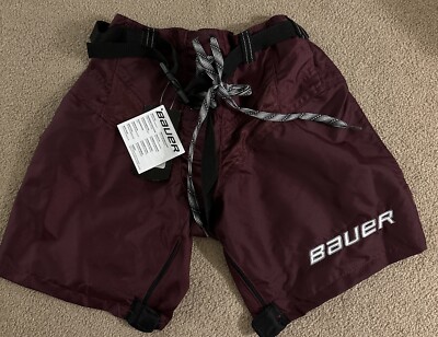 Bauer  Ice Hockey Shorts Pants Shell  Jr Size Medium Maroon Red Nexus
