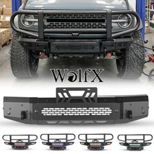 For 2021-2025 Ford Bronco 2/4 Door Front Bumper Work with Factory Parking Sensor