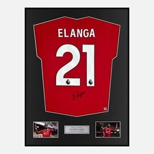 Framed Anthony Elanga Signed Nottingham Forest Shirt Home Red [Classic]