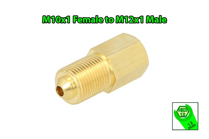 Tubo de línea de freno de latón M10x1 hembra a M12x1 macho conector de montaje de burbujas par