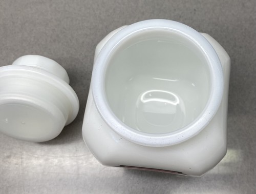Vintage Gaviscon Tablets Jar White Milk Glass Apothecary Pill Bottle Empty - Picture 7 of 8