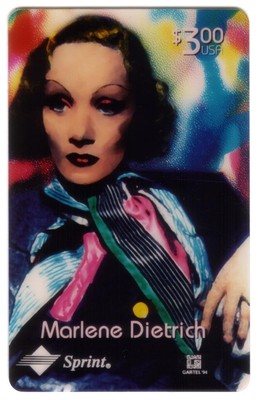 $3.00 Marlene Dietrich: Different Artists Regular Set of 4: TEST SET Phone Card