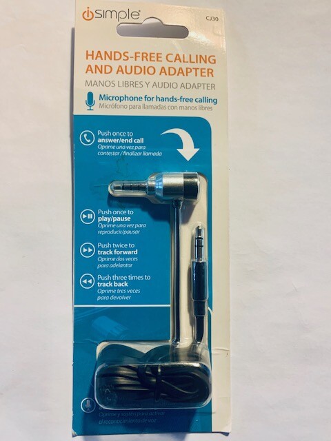 iSimple CJ30 HANDS FREE CELL PHONE Car Radio Aux Adapter Android iPhone 