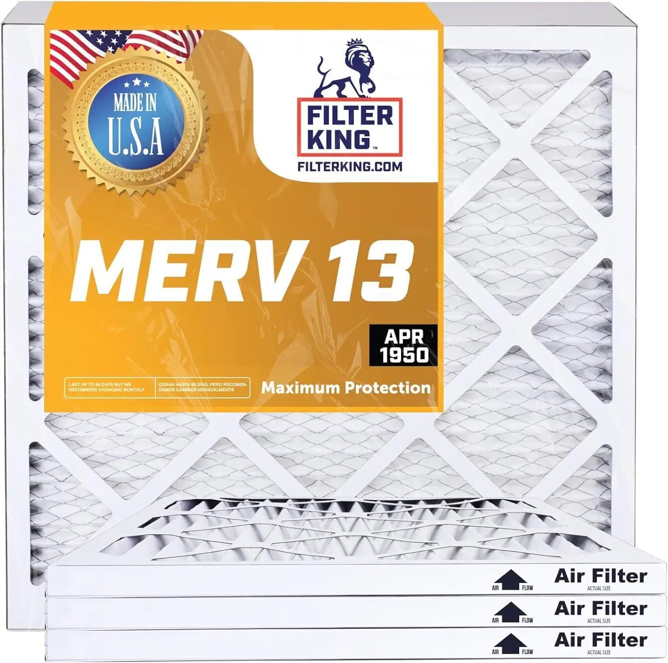Filter King 13x18x1 Air Filter 6PACK MERV 13 Actual Size 13 x 18 x .75
