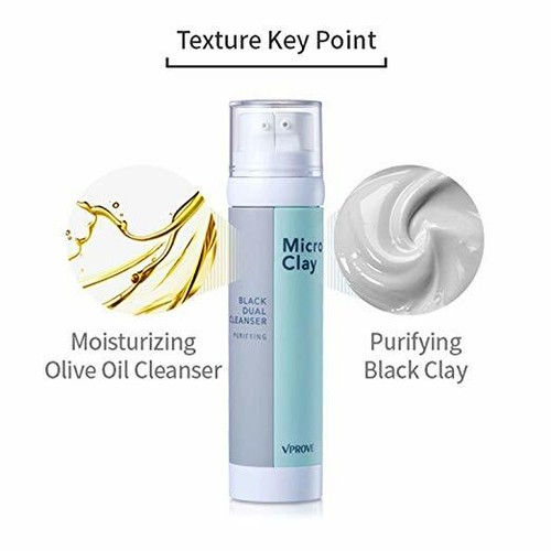 BLACK CLAY Cleanser + Cleansing Oil Micro Clay Olive Oil Bamboo Rose ANTI-AGING - Picture 5 of 9