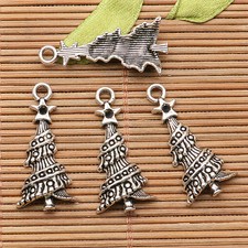 14Pcs tibetan silver tone Christmas tree  design charms H1231