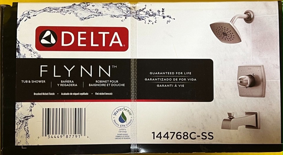 Delta FLYNN Tub & Shower Faucet Brushed Nickel Finish 144768CSS New eBay