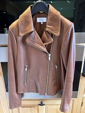 Reiss Blair Leather Biker Jacket Size 6