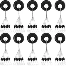 1200 Pieces Fishing Rubber Bobber Beads Stopper 6 in 1 Black Float Sinker Stops