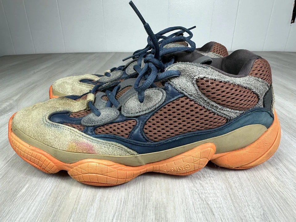 阿迪达斯Yeezy 500 Enflame蓝色棕褐色橙色GZ5541男式9.5无盒运动鞋 — 第 2/4 张图片