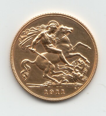 Rare 1911 George V PROOF Gold Half Sovereign