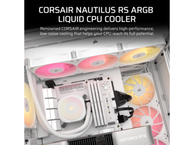 CORSAIR NAUTILUS 360 RS ARGB ホワイト CORSAIR NAUTILUS 360 RS ARGB Liquid CPU Cooler – White – RS120