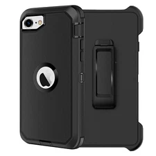 For iPhone SE 2022/SE 2020 Case Shockproof Heavy Duty Cover + Belt Clip Holster