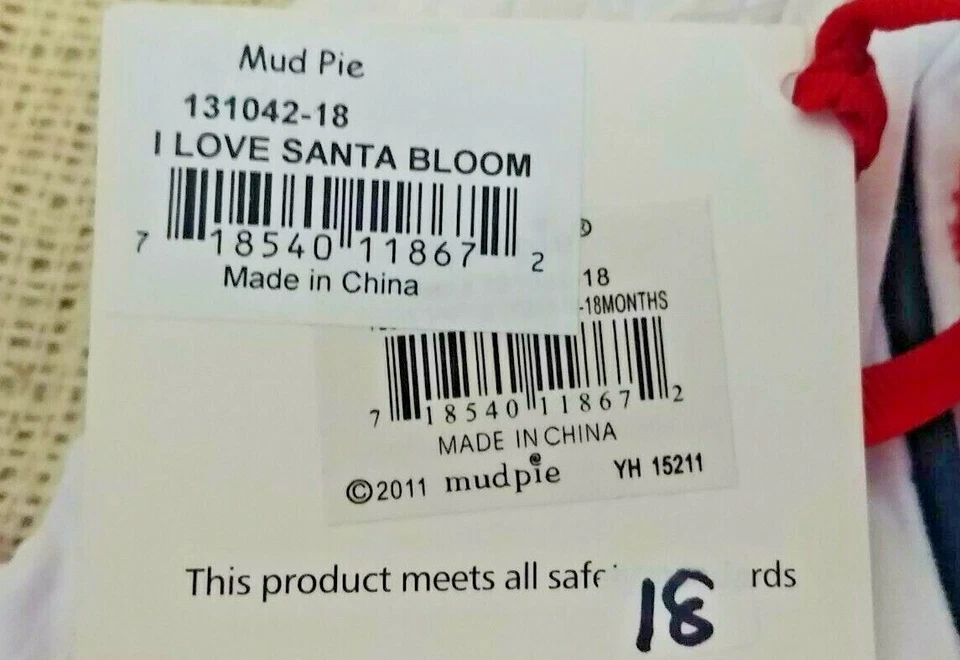 NUEVO CON ETIQUETAS Mud Pie Baby "I Love Santa" Baby Bloomers 12-18 meses cubierta de pañales lentejuelas Foto 4 de 4