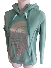 THE NORTH FACE HOODIE SWEATSHIRT SEA FOAM GREEN WOMEN'S XS SILVER LOGO