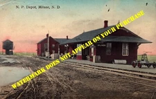 Northern Pacific Milnor ND station DB 8/24/1910